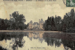 DIENAY : Le Chateau Et La Piece D'eau, Toillée - Tres Bon Etat - Other & Unclassified