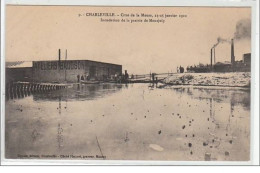 CHARLEVILLE : Crue De La Meuse, 23-25 Janvier 1910 - Inondation De La Prairie De Montjoly - Très Bon état - Charleville