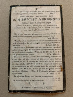 BP Jan Baptist Verbinnen Hersselt Herselt WOI 1894 Eu Frankrijk 1918 Gesneuveld Slagveld Oorlogslachtoffer 14-18 - Imágenes Religiosas