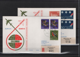 Schweiz Air Mail Swissair  FFC  31.3.1969 Zürich - Genf - Colombo VV - Primeros Vuelos