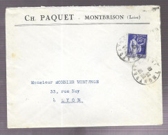 Montbrison 1937. Enveloppe à En-tête Ch. Paquet, Voyagée Vers Lyon - 1921-1960: Période Moderne