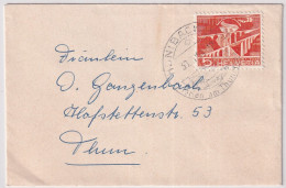 Zumst. 298 / Mi. 530 Auf Damenbriefchen Mit Ortswerbestempel HÜNIBACH (THUN) Ferien Am Thunersee - Storia Postale