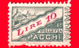 SAN MARINO - Usato - 1953 - Due Sezioni, Filigrana Ruota - Pacchi Postali - Colli Di San Marino - Bolletta - 3 - Colis Postaux