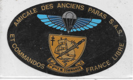 Autocollan  De L' AMICALE DES ANCIENS PARAS  ET COMMANDOS  DE FRANCE LIBRE - Adesivi