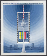 DDR  Block 30, Postfrisch **, 20 Jahre DDR, Fernsehturm 1969 - Andere & Zonder Classificatie