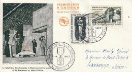 Frankrijk 1962, FDC Sent To Switzerland, Resistance - 1960-1969
