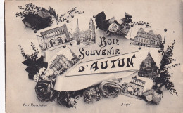 Z+ Nw-(71) BON SOUVENIR D'AUTUN - CARTE FANTAISIE MULTIVUES - Autun