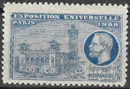 FRANCE ERINOPHILIE FAIR EXPOSITION UNIVERSELLE 1900 PARIS MONACO Vignette CINDERELLA MNH** - 1900 – Parigi (Francia)