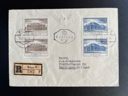 AUSTRIA 1955 REGISTERED LETTER VIENNA WIEN TO HARLINGEN 25-07-1955 OOSTENRIJK OSTERREICH EINSCHREIBEN - Briefe U. Dokumente