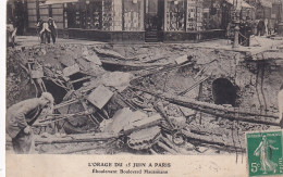 Z++ Nw-(75) L'ORAGE DU 15 JUIN A PARIS ( 1914 ) - EBOULEMENT BOULEVARD HAUSSMANN - Catastrofi