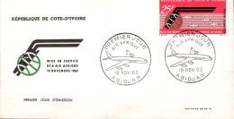 COTE D'IVOIRE FDC 1963 DC 8 D'AIR AFRIQUE - Costa De Marfil (1960-...)