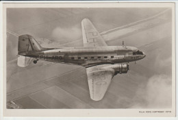 Vintage Rppc KLM K.L.M Royal Dutch Airlines Douglas Dc-3 Aircraft - 1919-1938: Fra Le Due Guerre