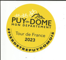 Autocollant Tour De France  Cycliste  Puy De Dôme  2023 - Stickers