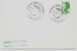 N°2375  Cachet Temporaire Bougez Avec La Poste 77 Melun 19/04/1986 - Liaison Philatélique Bastia - Gandon 1,80 Vert - Bolli Provvisori