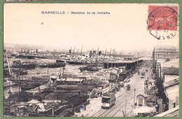 CPA  - BOUCHES DU RHONE - MARSEILLE - BASSINS DE LA JOLIETTE -  Animation, Wagons De Chemin De Fer, Tramways - Joliette, Port Area