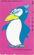 Japan Tamura 50u Old Private 110 - 160132 Drawing Penguin Aninal Mitsui Banking - Japon