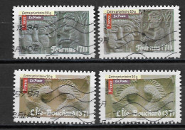 France 2010  Oblitéré  Autoadhésif   N° 455 - 459  -  2 Exemplaires Avec NUANCES   " Art Roman " - Used Stamps