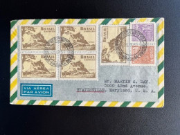 BRASIL 1951 AIR MAIL LETTER CURITYBA TO HYATTSVILLE 26-09-1951 BRAZILIE - Cartas & Documentos