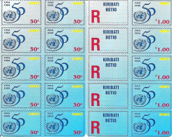 KIRIBATI, 1995, Stampcards 7 & 8, UNO 50 Years - Kiribati (1979-...)