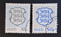 (!) Estonia 1994. Coat Of Arms. 10 AND 50 SENTI  Michel 204/205 Used STAMP SET  (0) TREE LIONS - Estonia