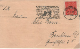 Germany 1922 Cover (front) Sc 151 3m Post Horn, Red And Yellow Special Cancel - Lettres & Documents