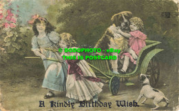 R563983 A Kindly Birthday Wish. Girls With A Carriage. Dogs. Lonsdale And Bartho - Mondo