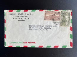 MEXICO 1948 AIR MAIL LETTER MEXICO CITY TO NEW YORK 02-06-1948 - Mexique