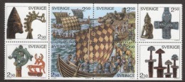 VIKINGS WIKINGER HISTORY SWEDEN SUEDE SCHWEDEN 1990 MNH MI  1592 - 1599 SLANIA War Ship  Boat - Archeologie