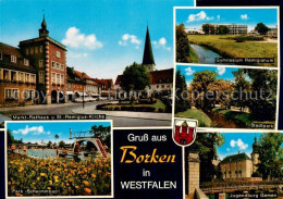 73669844 Borken Westfalen Markt Rathaus Kirche Gymnasium Stadtpark Jugendburg Ge - Borken