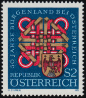 1370 50 J. Burgenland B. Österreich, Wappen & Flechtwerk, 2 S Postfrisch **  - Unused Stamps
