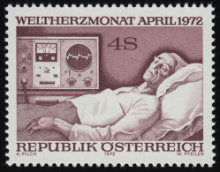 1386 Welt-Herzmonat, Patient, Herzüberwachungsgerät, 4 S, Postfrisch ** - Neufs