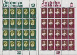 741-742 Europa / CEPT - Bedeutende Persönlichkeiten 1980, Kleinbogen-Satz ** - Unused Stamps