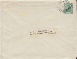 Deutsche Post Jerusalem 15.8.1911 Auf Umschlag U 5 Nach Georgental / Thüringen - Turquie (bureaux)