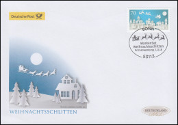 3423 Weihnachtsschlitten, Selbstklebend, Schmuck-FDC Deutschland Exklusiv - Cartas & Documentos