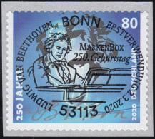 3520 Ludwig Van Beethoven, Selbstklebend Aus Rolle, EV-O Bonn 2.3.2020 - Used Stamps