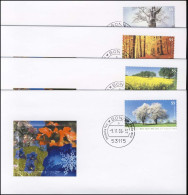 2574-2577 Jahreszeiten SELBSTKLEBEND Aus MH 65 Auf 4 Schmuck-FDC VS-O BONN  - Covers & Documents