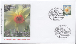 2515 Blumen Narzisse SELBSTKLEBEND Aus FB 1a: ETABO-Schmuck-FDC EV-O Bonn 2008 - Cartas & Documentos