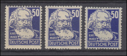 224 Karl Marx - Set Mit Drei Verschiedenen Farbvarianten, Alle ** - Ungebraucht