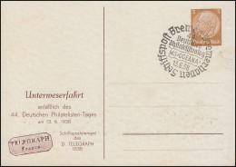 Schiffspost Bremen-Bremerhaven MS OCEANA SSt 13.6.38 Auf PP 122 Philatelistentag - Autres & Non Classés