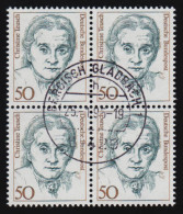 1304 Frauen 50 Pf Viererblock Tages-O - Used Stamps