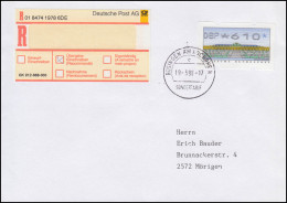 Sondertarif Büsingen: R-Brief Mit 2 Verschiedenen E-Scheinen, BÜSINGEN 19.3.98 - Correo Postal