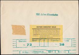 Markentasche Für 20 Bögen 822 Eisenbahn 1988, Zweiseitig Offen/beschnitten - Other & Unclassified