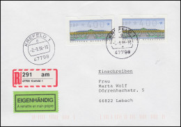 Neue Klüssendorf-Quittungen: R-Eigenhändig-FDC Mit 400 MeF ET-O KREFELD 2.9.96 - Automatenmarken [ATM]