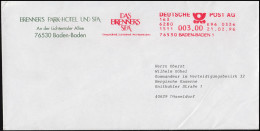 AFS Betriebsversuch EASY MAIL: Brief DAS BRENNERS SPA Baden-Baden 21.2.1996 - Vignette [ATM]