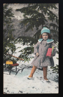 Foto AK Koloriert Mädchen Schlitten Feldpost Niederpöring Tabertshausen 22.12.16 - Autres & Non Classés