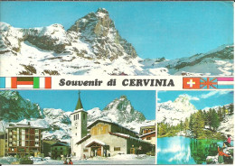 Cervinia Breuil (Aosta) Vedute: Cervino, Chiesa E Lago Bleu, Panoramic Views, Vues Panoramiques - Aosta