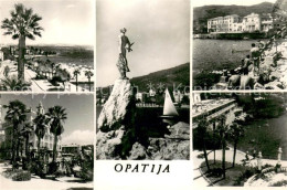 73669423 Opatija Abbazia Uferpromenade Wahrzeichen Statue Maedchen Mit Moewe  - Croatia