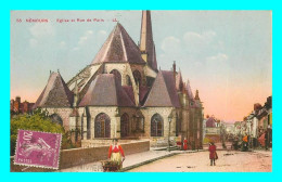 A845 / 321 77 - NEMOURS Eglise Et Rue De Paris - Nemours