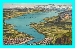 A839 / 465 CARTE GÉOGRAPHIQUE Panorama Du Lac Léman - Cartes Géographiques