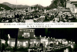 73669284 Salzburg Oesterreich Blick Vom Grand Cafe Winkler Mit Nachtansicht Salz - Altri & Non Classificati